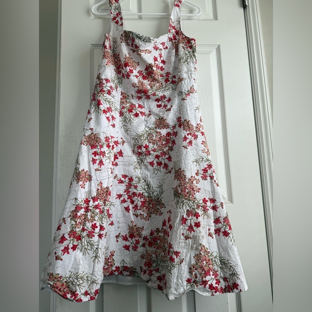 TORY BURCH SYLVIA Dress Wte Floral Sz L(10/12) SRP $325 - Picture 6 of 8